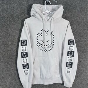 Spitfire Hoodie Mens Large White Checker Flame Graphic Pullover Skate Fleece